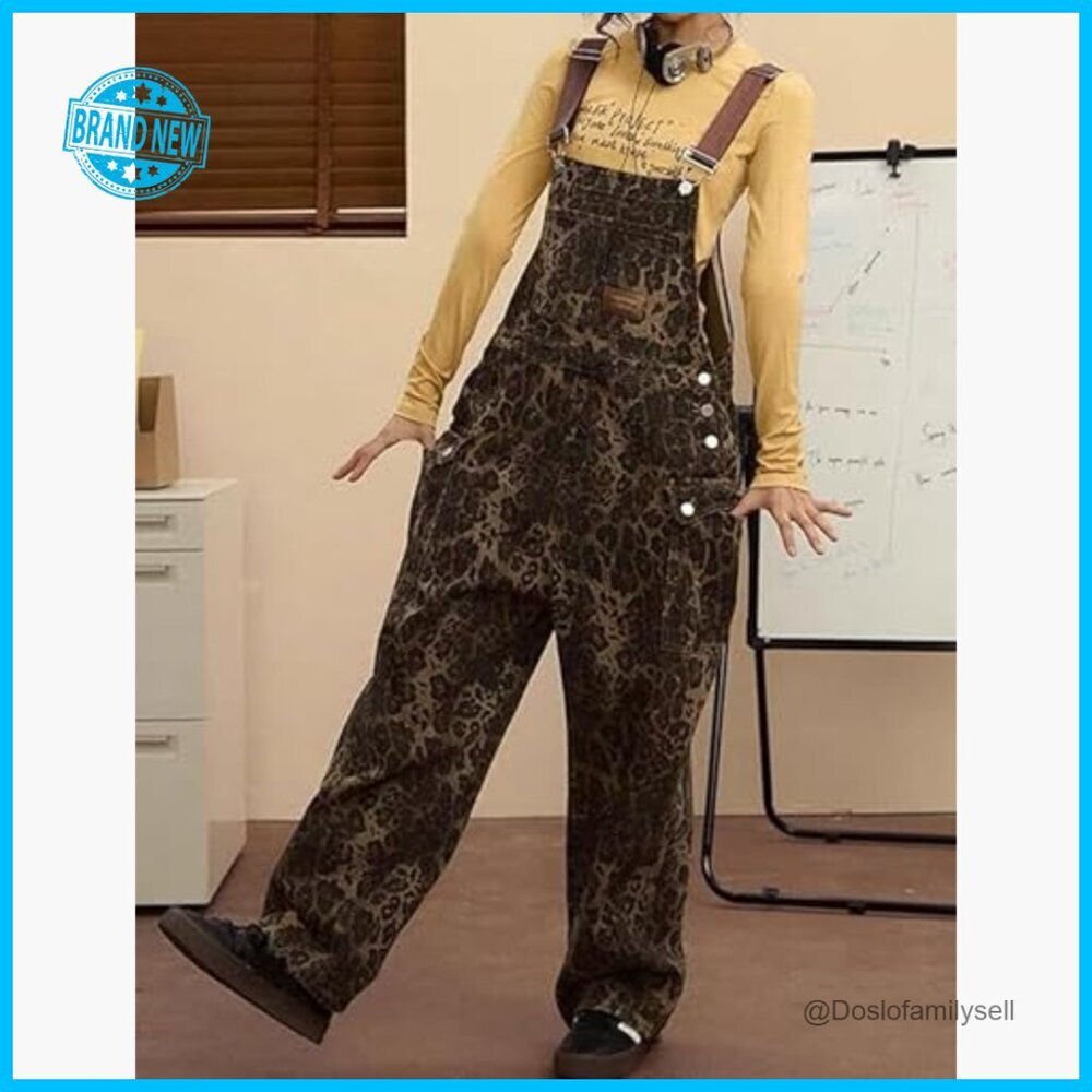 Denim Jumpsuit Overalls Baggy Loose Fit Y2K Grunge Vintage Streetwear Pants - Picture 2 of 7